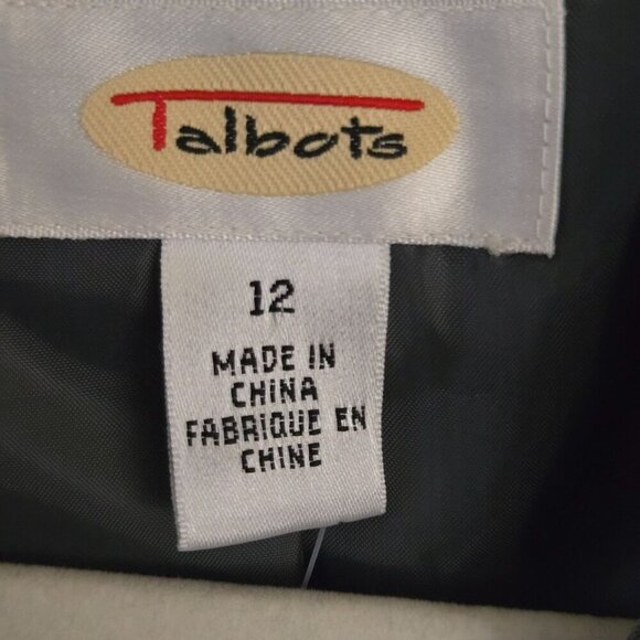 Talbots Vintage NWT Deadstock Gray Pinstripe Belted Blazer Jacket Size 12 - Picture 6 of 7